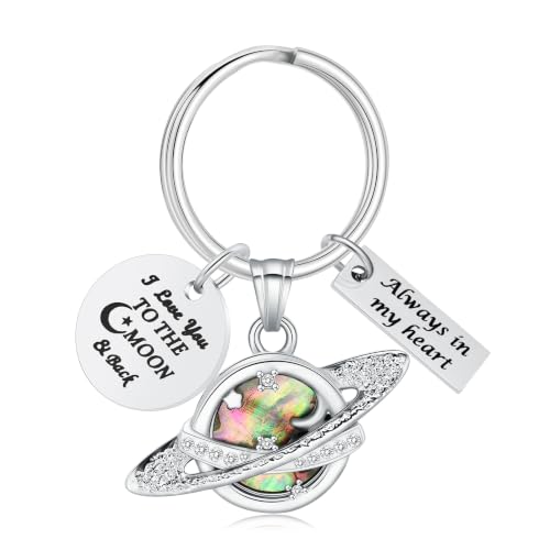 Imrsanl Saturn Urn Necklace Cremation Jewelry for Women Men - color: Keychain-Silver