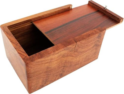 Solid Wood Funeral Urn for Human Ashes-Carved Wooden Urn Box for Human Ashes Holds 170 cu.in. (L) - size: Large