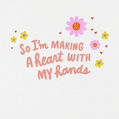Hallmark Good Mail Love Card for Friendship (Heart Hands) | For Birthday, Thinking of You, Valentines Day, Flower Design, Coordinating Envelope Included, Card Measures 4.4 X 5.8 in - style: Heart Hands
