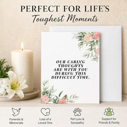 Andaz Press Jumbo Sympathy Card with Envelope, Sorry For Your Loss Card, Caring Thoughts Are With You, Pet Loss, Condolences Card with Big Blank Space to Send to Friends, Family, 8.5" x 11", 1-Pack - color: Caring Thoughts Are With You