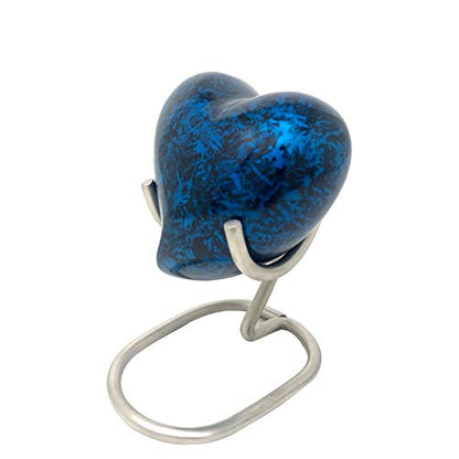 Memorials4u Forest Blue Cremation Urn for Human Ashes - Handcrafted Funeral Urn - Affordable Urn for Ashes (Heart) - size: Heart
