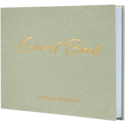 Lankaiva Wedding Guest Book, Guest Book Wedding Reception - Classic Baby Shower Guestbook - 100 Lined Pages for Bridal Birthday Graduation - Guest Sign in Book for Wedding Decor, Green - color: Green With Lined Pages