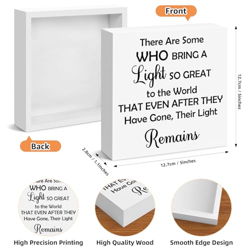 Bereavement Gift In Loving Memory Sign Sympathy Gifts for Loss of Friends Sister Brother Grieving Present for Remembrance Table Decor for Home Office Bedroom Wooden Box Sign Desk Decor