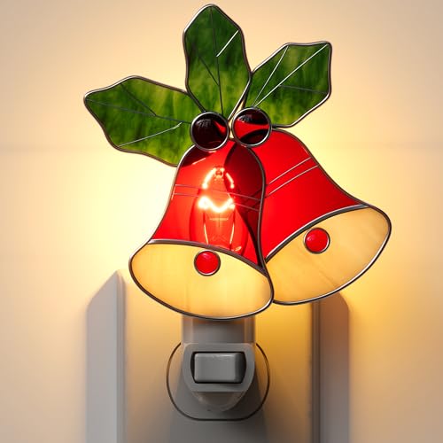 Night Lights Plug into Wall Christmas Red Bell for Home Decor - color: Red Christmas Bell