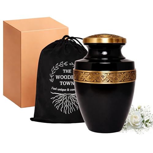 Urn Human Ashes Adult Male/Female,Creamation Urn for Human Ashes Adult Man/Women,200+ Cubic inch Capacity,Decorative Burial Urn, Funeral Cremation Urns_ Greacian 9x7 Black Gold - color: Black Gold, size: Greacian 9x7