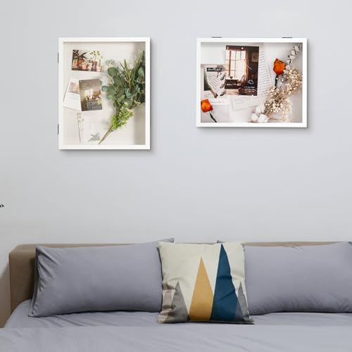 Muzilife 16x20 Shadow Box Wood Picture Frame, 2.16 Deep, Real Glass, White - color: White, size: 16x20