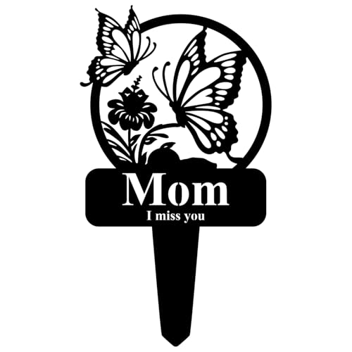 Memorial Grave Stake Mom - 12.5"x7.2" Metal Sympathy Plaque for Cemetery Decorations for Grave Markers Graveside Stakes Decor Sign for Graves Memorial Gift for Loss of Mom - color: Mam-3