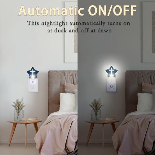 Cross Heaven Plug-in Night Light with Dusk-to-Dawn Sensor for Bedroom,Bathroom and Living Room Sleep Friendly lamp for Women/Girls/Boys Gift,0.5W - color: Cross Heaven