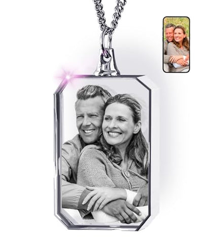 ArtPix Custom Photo Necklace - Personalized Picture Pendant, Birthday Gift - style: Medium
