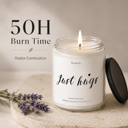 Sympathy Gifts for Loss of Loved One, Lavender Memorial Candle | 7 oz natural soy wax, cotton wick, and up to 50 hours of steady glow for grief, miscarriage, thinking of you, or recovery.