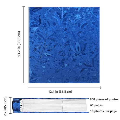 Fintie Photo Album 4x6 Photos - 600 Pockets Large Capacity Albums Book | Vegan Leather Cover, 4X6 Picture Keepsakes, Family/Wedding/Travel Memory Book, Baby/Kids/Boys/Girls Gift, Blue - color: blue