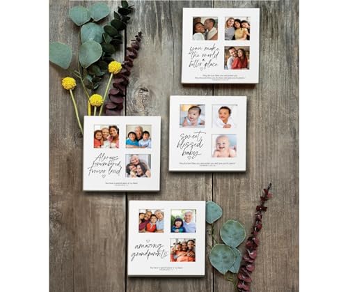 Lighthouse Christian Products Tabletop Collage Picture Frame Holds 2 x 2 Inch Photograph MDF Always Remembered - style: Always Remembered