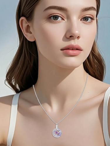 TOUPOP Phoenix Urn Necklace Cremation Jewelry for Ashes 925 Sterling Silver Crystal Phoenix Pendant with Funnel Filler Memorial Jewelry Gifts for Women - color: 02-Purple Phoenix