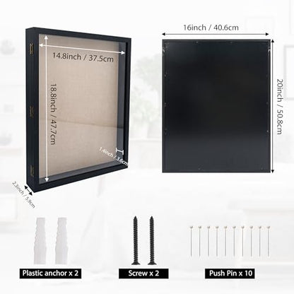 16x20 Graduation Shadow Box Frame with Real Glass,Black - color: Black, size: 16*20