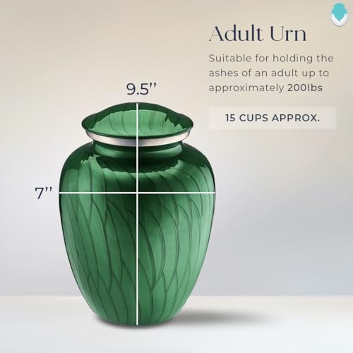 Adult Personalized Anchor Cremation Urns for Human Ashes I Large Pearl Green Funeral Urn for Men and Women I 200 lbs - color: Pearl Green