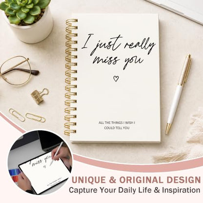 Grief Gifts Miss You Journal for Women Men, 5.5x8.3in | Memorial Sympathy Gifts Notebook for Loss One, I Just Really Miss You Condolences Gift Hardcover Notebook - color: Miss You