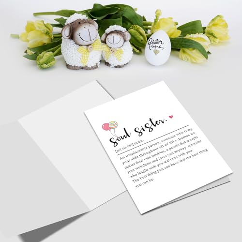 Soul Sister Definition Card, Best Friend Birthday Cards, Friendship Card for Bestie BFF, Unique Birthday Cards for Women Girl Lady, Galentine's Day Gift for Her - color: #14