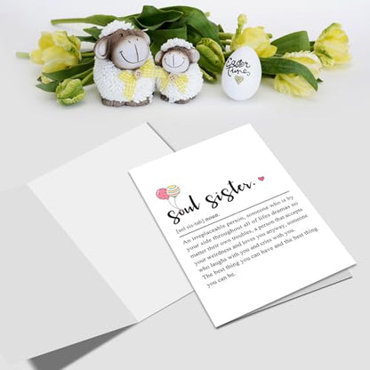 Soul Sister Definition Card, Best Friend Birthday Cards, Friendship Card for Bestie BFF, Unique Birthday Cards for Women Girl Lady, Galentine's Day Gift for Her - color: #14