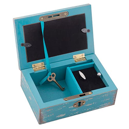 Cottage Garden Love You Granddaughter My Heart Petite Locket Distressed Teal Music Box Plays Tune You are My Sunshine