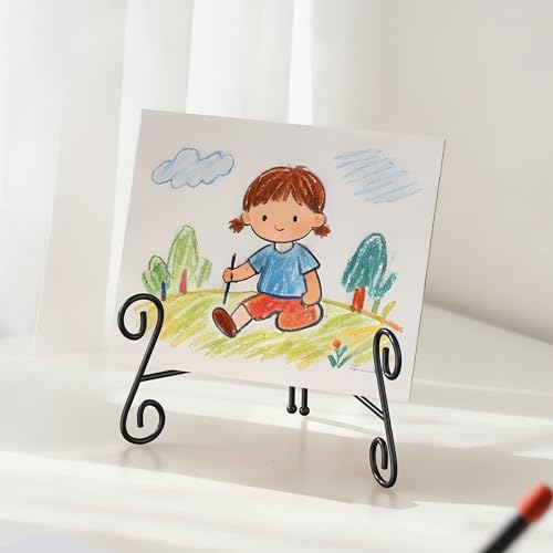 Plate Stand, 1 Pack 6 Inch Plate Holder for Display, Black Foldable Iron Table Easel for Picture Book Photo Frame Decorative Plate - size: 6 Inch - 1Pack