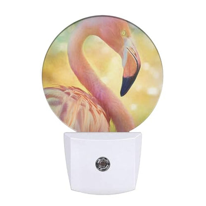 Pink Flamingo Night Light Tropical Animal Bird Bent Beautiful Neck Plug-in Nightlight Energy Saving 0.5W LED Lighting for Boys Girls Men Women - color: Beautiful Flamingo