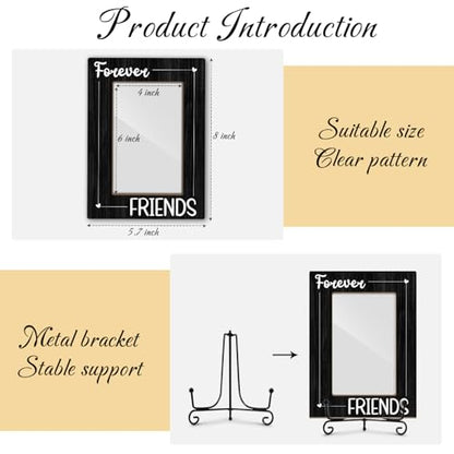 Utaqer Friendship Picture Frame, Friend Forever, Picture Gifts For Women Bestie Friend, Wooden Picture Frame For Birthday Thanksgiving Keepsake Holiday, 4X6 Photo Frame With Stand -22 - color: Friendship-2