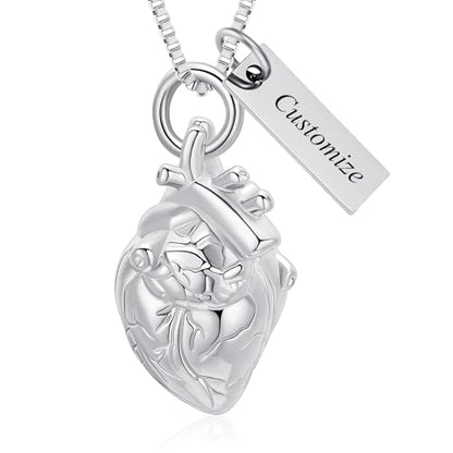 XSMZB Heart Cremation Jewelry Ashes Pendant for Human Pet Funeral Urn Necklace for Ashes Women Men Memorial Urn Jewelry - color: Customize