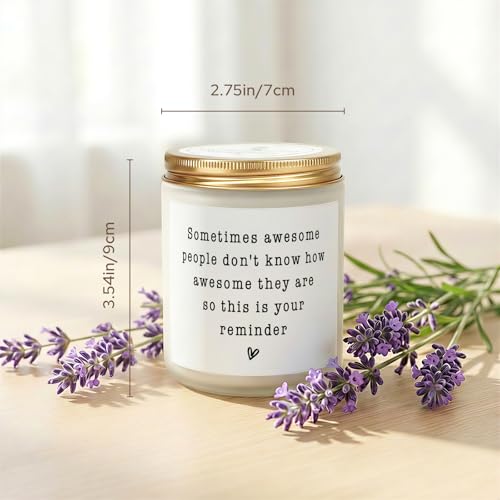 Gifts for Women Men, Inspirational Thank You Gifts Candle 7Oz | Friendship, Thank You Gift, Birthday Gift for Woman Man Friend Teacher Mom Girlfriend Sister, You Are Awesome Candle Lavender - color: Awesome Reminder Candle