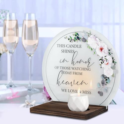 Memorial Candle Wedding Memorial Sign | Sympathy Gifts, Memorial Service Decorations, Bereavement Gifts for Loss of Loved One, in Memory of Mom Father Husband