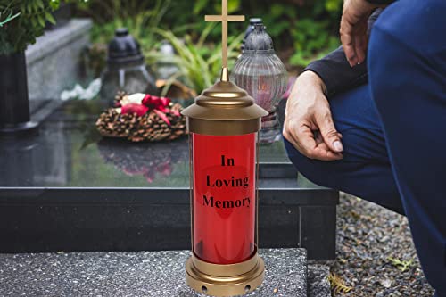 Cross Lights for Grave Decorations - Cemetery Memorial Lantern for Humans - style: Light B2