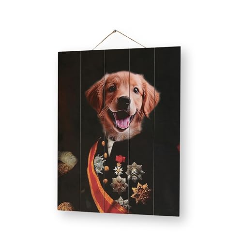 Custom Wooden Pet Portrait from Photo Rustic Pet Decor - color: Dog Design