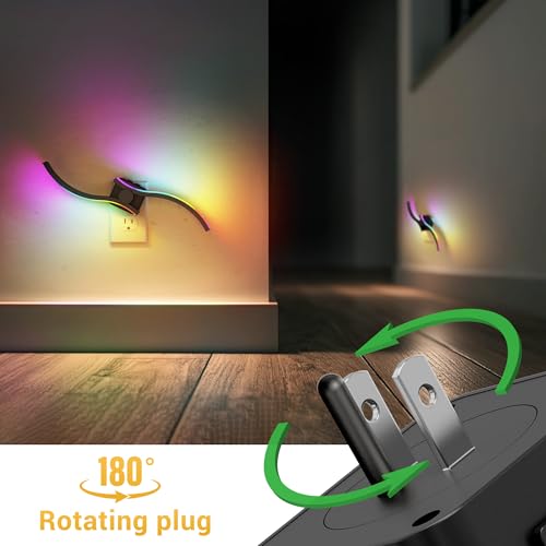 L LOHAS LED Night Light, 2 Pack Night Lights Plug into Wall - color: Wave-RGB, size: 2 Pack