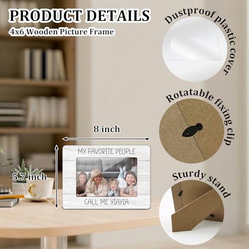 My Favorite People Call Me Yiayia Picture Frame, Wooden Picture Frame Yiayia Gifts for Grandma Grandmother, 4x6 Photo Frame for Tabletop Display, Home Office Desk Decor Shelf Display -09 - style: Yiayia