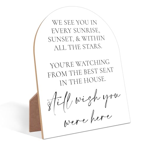Memorial Table Sign for Wedding, Minimalist White Arch Sign, Memory Plaques for Loved Ones Lost, Wedding Table Decorations, In Loving Memory Gifts, Funeral Gifts for Loss of Loved One, 3 - color: Memorial Weddiong Sign, 3