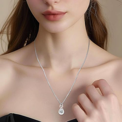 Infinity Urn Necklace for Ashes Sterling Silver Heart Moonstone Turquoise Birthstone Keepsake Memorial Cremation Jewelry for Women - style: Infinity A-BirthStone Customized