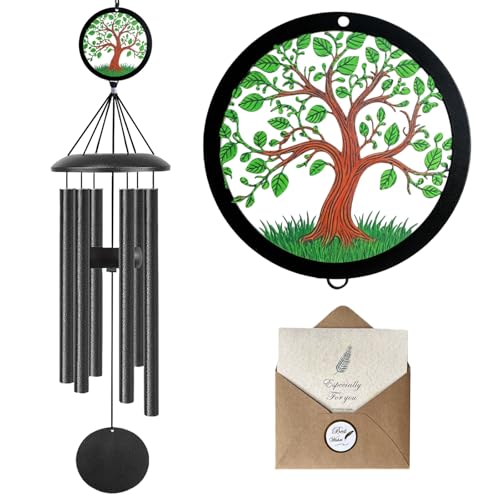 50" Tree of Life Wind Chimes for Outside Deep Tone, Deep Resonant Tone Memorial Sympathy Gifts for Loss of Loved One, Outdoor Garden Yard Decor for Mom Dad Grandma - color: 50" Tree of Life