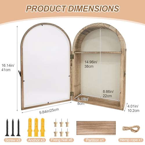 Shadow Box Frame 10x16, Natural Wood Display Case with Linen Back, Deep Picture Frame for Photos, Keepsakes, Flowers, Medals, Memorabilia, DIY Crafts, Wedding or Pet Memory Box Wall & Table Decor