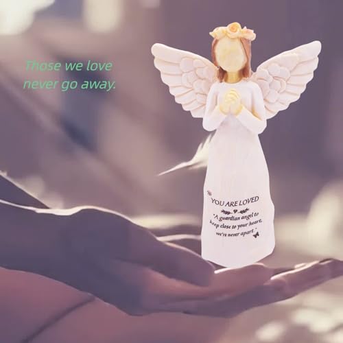 Sympathy Gifts for Loss of Loved One, 5.5" Praying Angel Surrounded by Love Memorial Gift for Loss of Dad Mom Grandmother, Angel Figurine for Bereavement Encouragement Remembrance(Sympathy-Figurine)