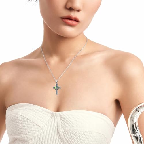 PROESS Cross Necklace for Women Men Sterling Silver Rose/Sunflower Cross Pendant Religious Jewelry Christmas Birthday Mothers' Day Gifts - color: 19-ISIS Goddess