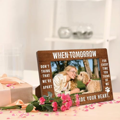 Rustic Wooden Picture Frame, I'm Right Inside Your Heart, Pet Wooden Memorial Gifts, Wood Dog Pictures Frames, Picture Frame for Loss of Pet Sympathy Keepsake Gifts 7.9 * 5.7inches - color: Style 17