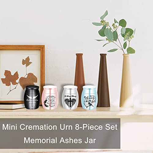 Aluminium Mini Urns - Set of 8, Color Small Keepsake Urns - Memorial Urn (8Pcs - Urn) - color: 8pcs -Urn