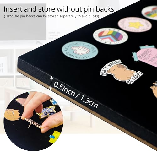 GMFrames 11x11 Enamel Pin Display Case, Pin Collection Display Frame with Real Glass, Shadow Box for Wall and Tabletop, Pin Holder Black - color: Black, size: 11x11