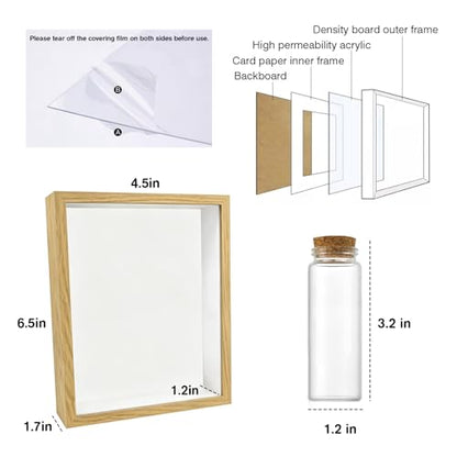 Personalization Memorial Photo Frame with Glass Keepsake Jar，Perfect for Preserving Loved One’s Hair & Memories，Sympathy Bereavement Gift - Holds 4x6 inch pictures (wood 4) - color: wood 4
