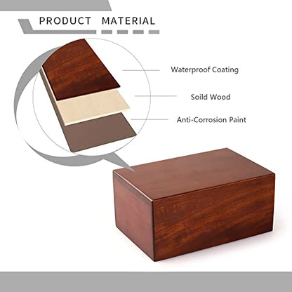 PCS Cremation Urns for Ashes, Pet Memorial Funeral Urns Box,Wooden Decorative Urn for Dog Cat,Cremation Keepsake Burial Ash Box - M (7.5 x 5 x 3.75'') - size: M(46-90lbs)