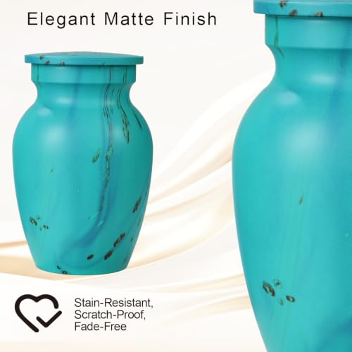 Small Keepsake Cremation Urns for Human Ashes, Memorial Urns, Turquoise - color: Turquoise Green