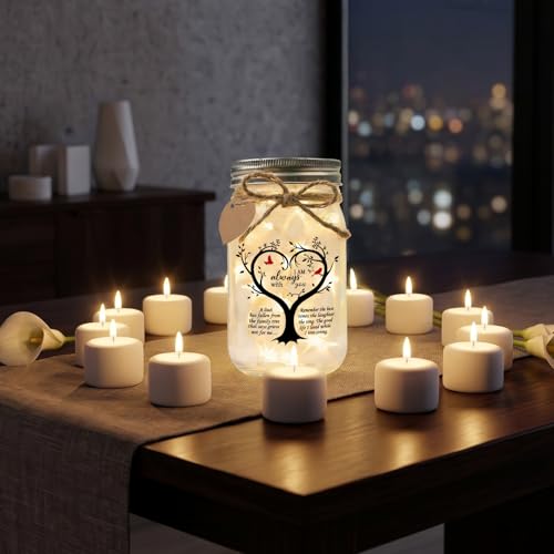 Jar Night Light, Glass Lamp, 5x3 Inch, Memorial Gift Memorial - color: I Am Always With You