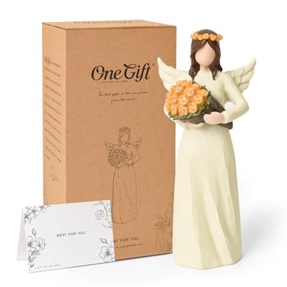 R S Trade Yellow Roses Angel Figurines, Friendship Gifts for Women | Friend Bestie Gifts to Express Encouragement, Appreciation, Celebrating New Beginnings - style: Friendship Gifts for Women