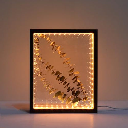 Shadow Box Frame with Lights 10'' ×8 '' Memory Boxes Keepsakes Display Case Dried Flower 3D Deep Picture Frame Memorial Gifts Memorabilia Medal Wedding Travel Baby Items (Black) - color: Black