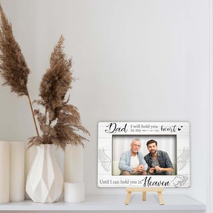 Memorial Gifts Loss of Dad, Sympathy Picture Frame, Remembrance Gifts Wooden Photo Frame with Easel, 4x6 Bereavement Picture Frame for Tabletop Display - G05 - style: Loss of Dad