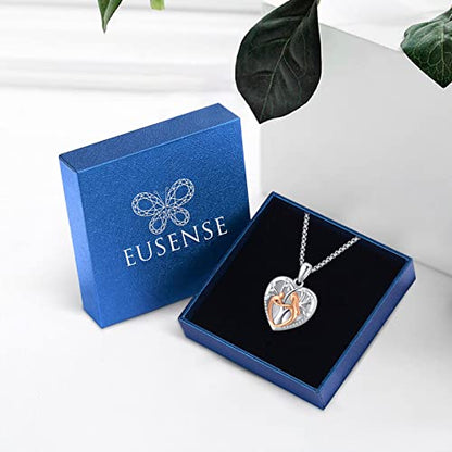 Picture Locket Necklace for Women Men Rose 14K Real Gold 925 Sterling Silver Jewelry Heart Locket Necklace that Holds Pictures Tree of Life Viking Wolf Celtic Knot St Christopher St Michael Pendant - color: B-mother and child-Rose Gold